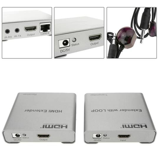 HDMI extender with UTP cable Cat.5e 100m compatible with IR and FullHD