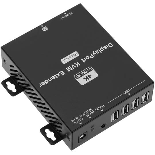 Extension vidéo DisplayPort 4K UltraHD 1080p à travers un câble réseau Cat.5e 150m USB RS232