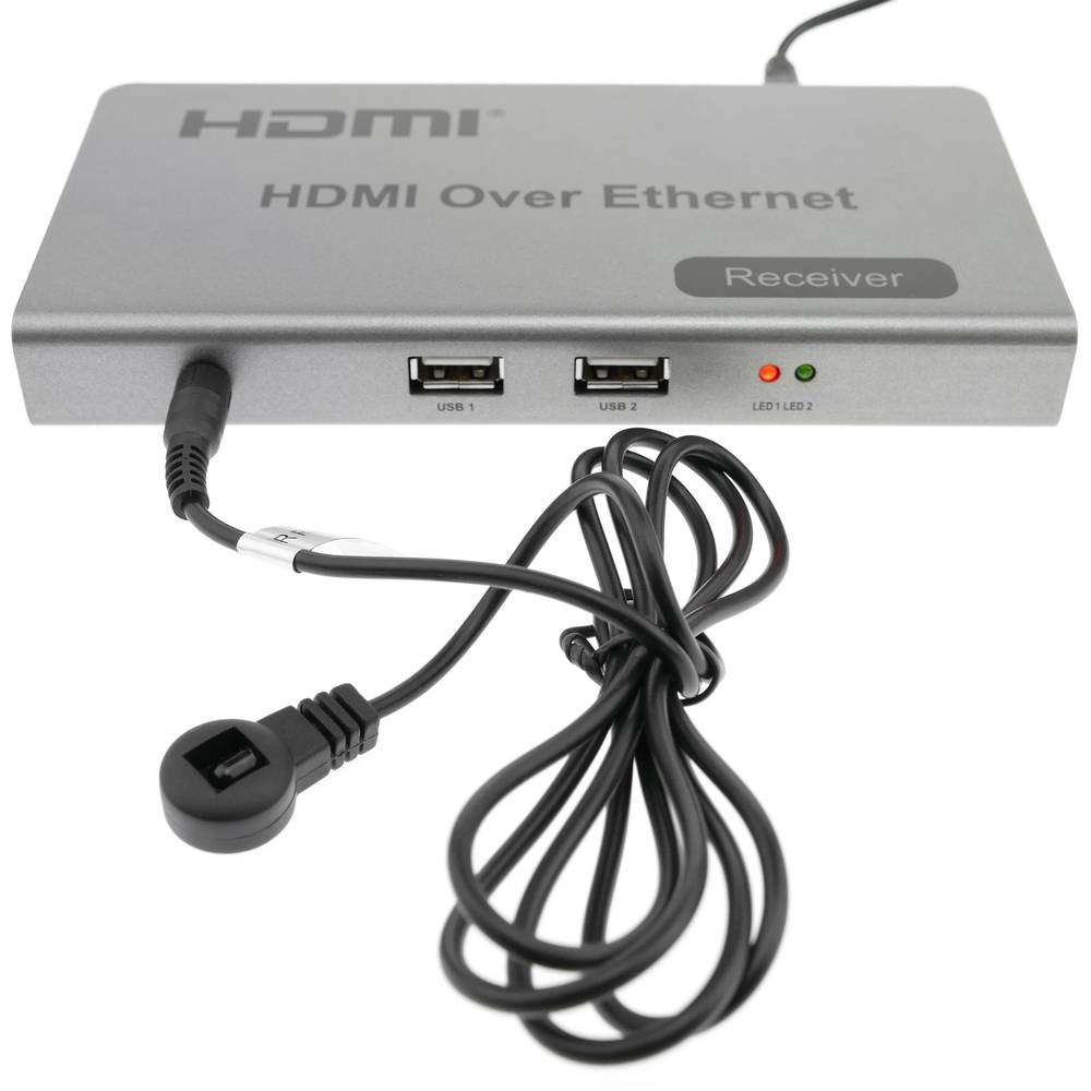 Extensor HDMI a RJ45, repetidor convertidor HDMI, paquete de 2 extensores  HDMI, transmisor y receptor de red RJ45 a través de Ethernet LAN Cat 5e / 6