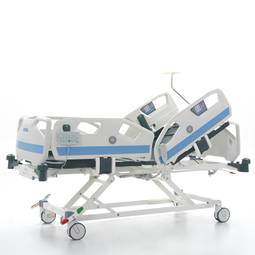 Nitrocare HB 8140 viermotoriges Krankenhausbett für die Intensivpflege mit Infusionsständer und Winkelmesser