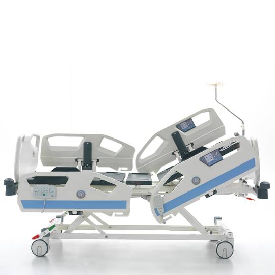Lit d'hôpital de soins intensifs à quatre moteurs Nitrocare HB 8140 avec tige porte-sérum et jauge d'angle