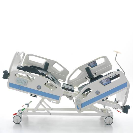 Lit d'hôpital de soins intensifs à quatre moteurs Nitrocare HB 8140 avec tige porte-sérum et jauge d'angle