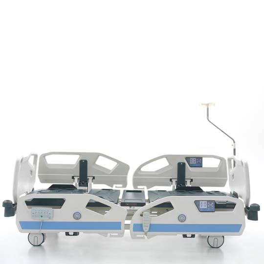 Lit d'hôpital de soins intensifs à quatre moteurs Nitrocare HB 8140 avec tige porte-sérum et jauge d'angle