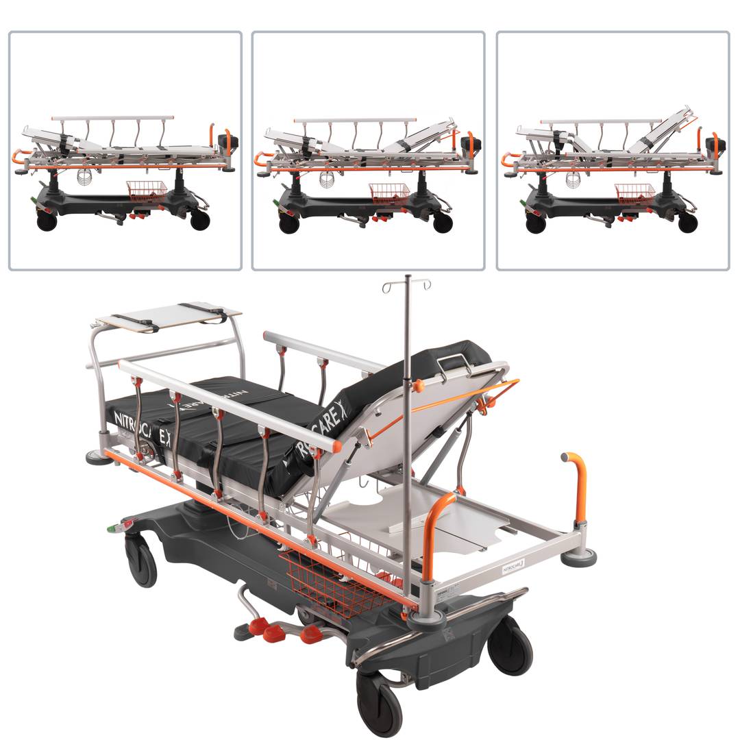 Nitrocare SD09 multifunctional mobile emergency stretcher with hydraulic adjustment for emergency and hospital care