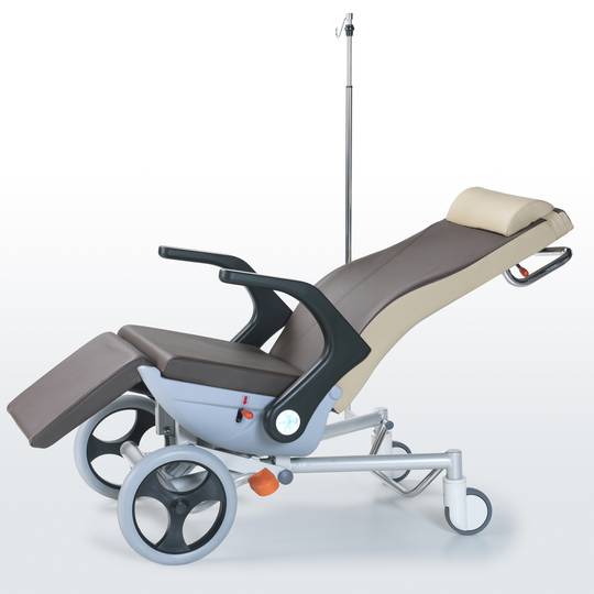 Carrozzina Nitrocare NTSX8 regolabile idraulicamente per l'assistenza ospedaliera e i trasferimenti dei pazienti