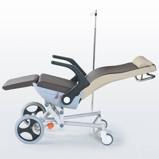 Carrozzina Nitrocare NTSX8 regolabile idraulicamente per l'assistenza ospedaliera e i trasferimenti dei pazienti