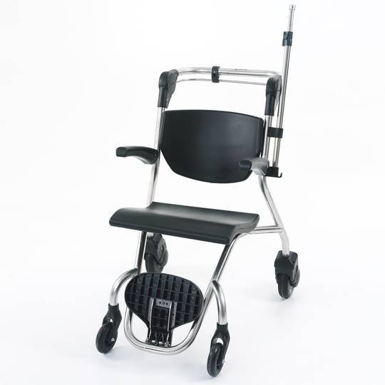 Silla de ruedas Nitrocare NTSX5 de acero inoxidable para asistencia hospitalaria y traslado de pacientes