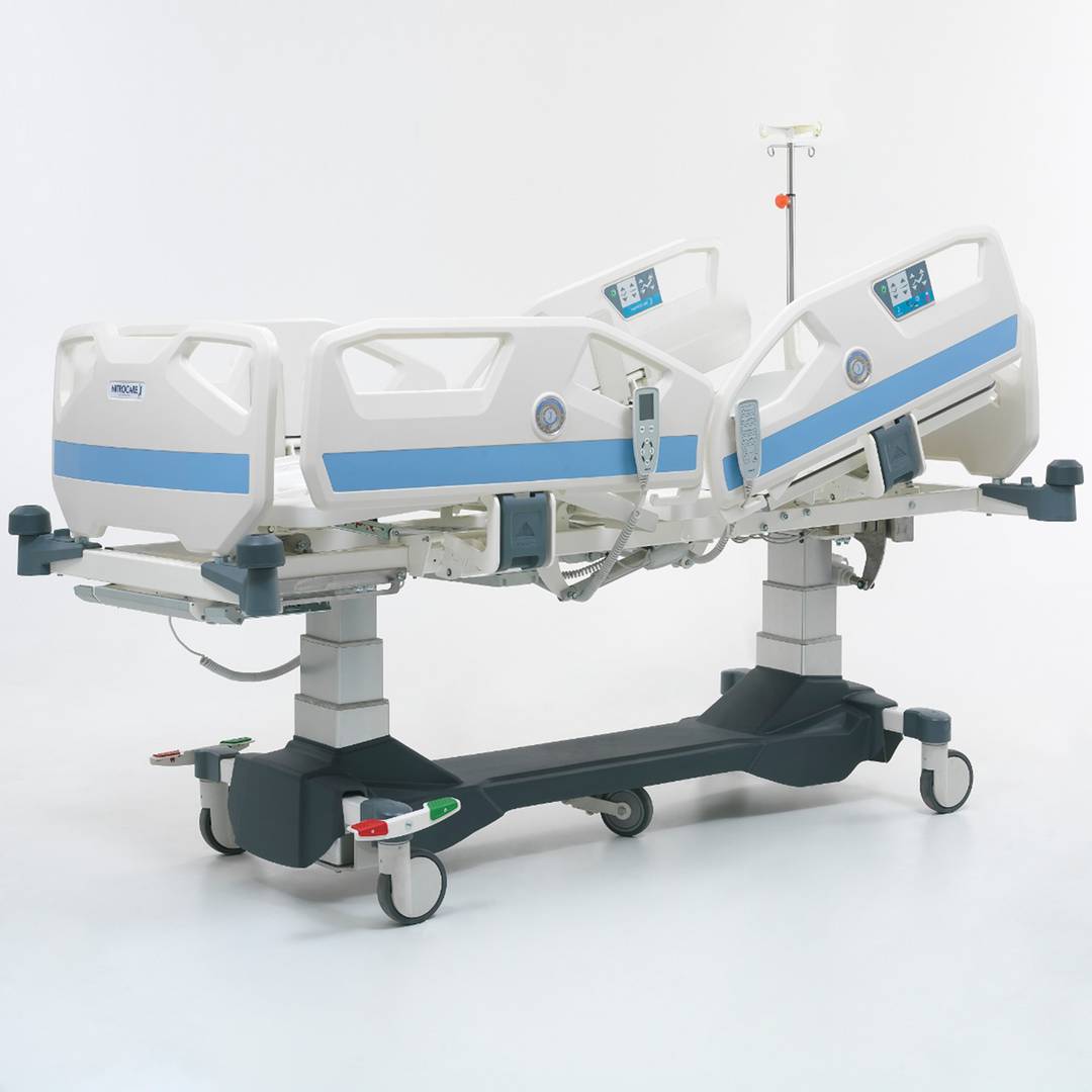 Nitrocare HB 8150 Barella ospedaliera per terapia intensiva a cinque motori con meccanismo di sollevamento laterale e bilancia