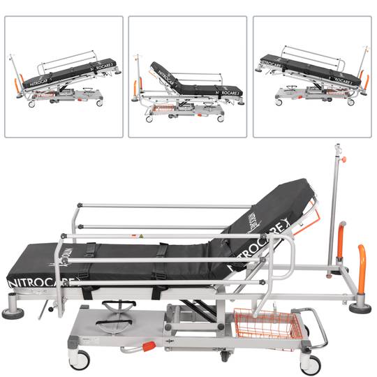 Brancard d'urgence mobile multifonctionnel Nitrocare SD01 avec réglage hydraulique pour les soins d'urgence et hospitaliers