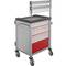 Nitrocare NTHM-115 medication and treatment trolley for distribution of medication to patients, colour red