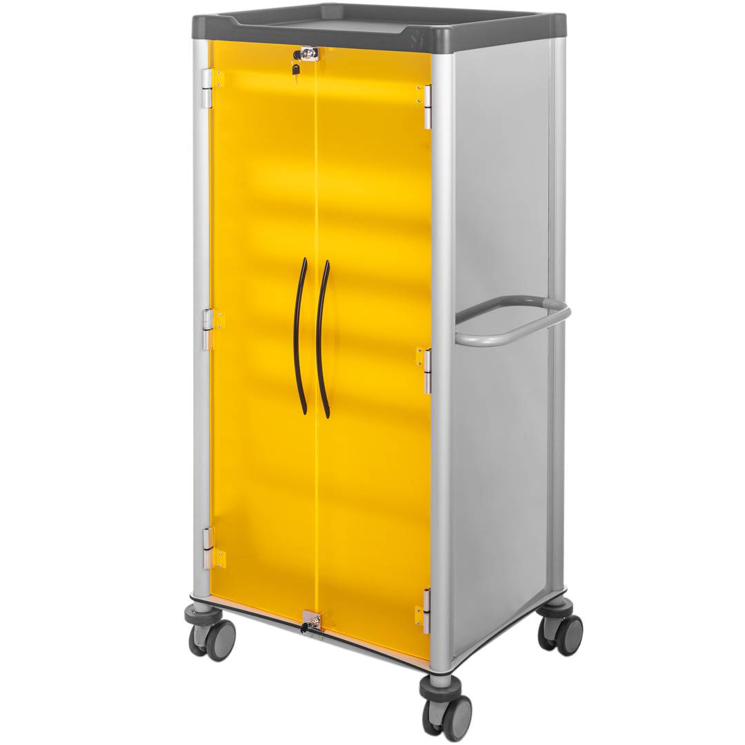 Carro d'emmagatzematge i protecció de medicaments Nitrocare NTHM-117 groc per a hospital