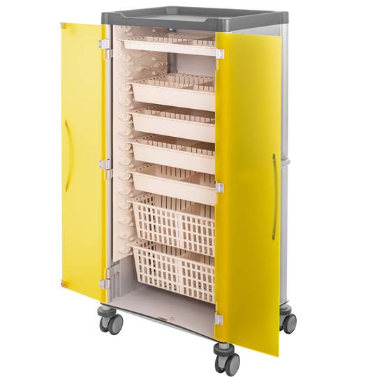 Carro d'emmagatzematge i protecció de medicaments Nitrocare NTHM-117 groc per a hospital