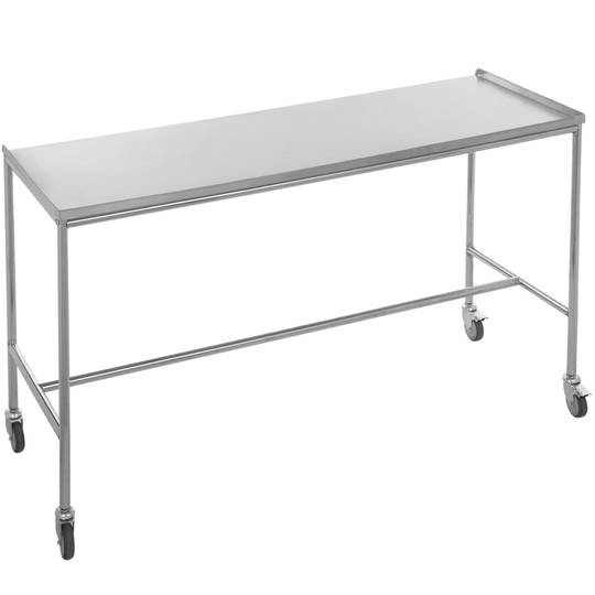 Table rectangulaire pour instruments chirurgicaux en acier inoxydable 120 x 50 x 84