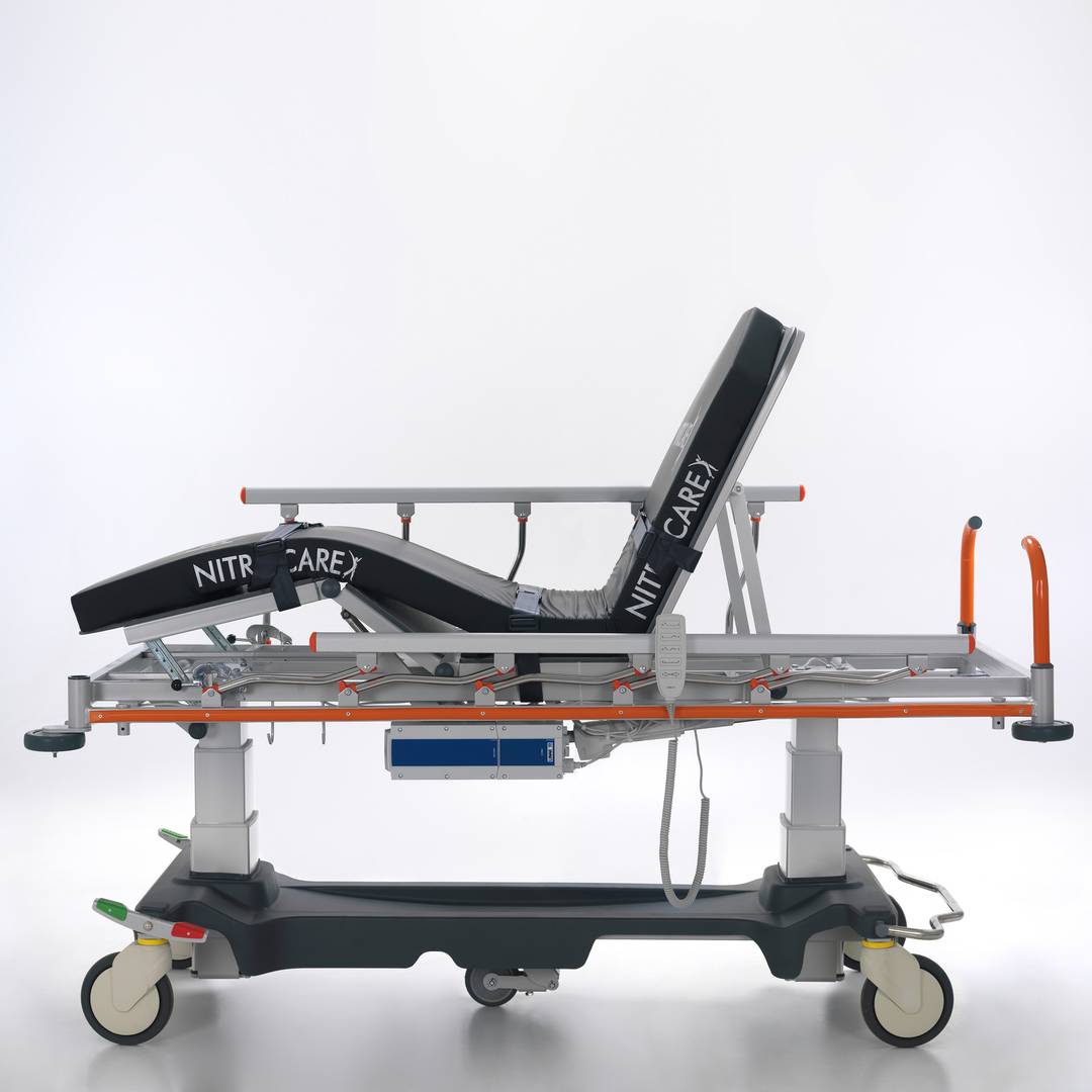 Nitrocare SD14 è una barella mobile d'emergenza multifunzionale con regolazione motorizzata per l'assistenza medica e post-chiru