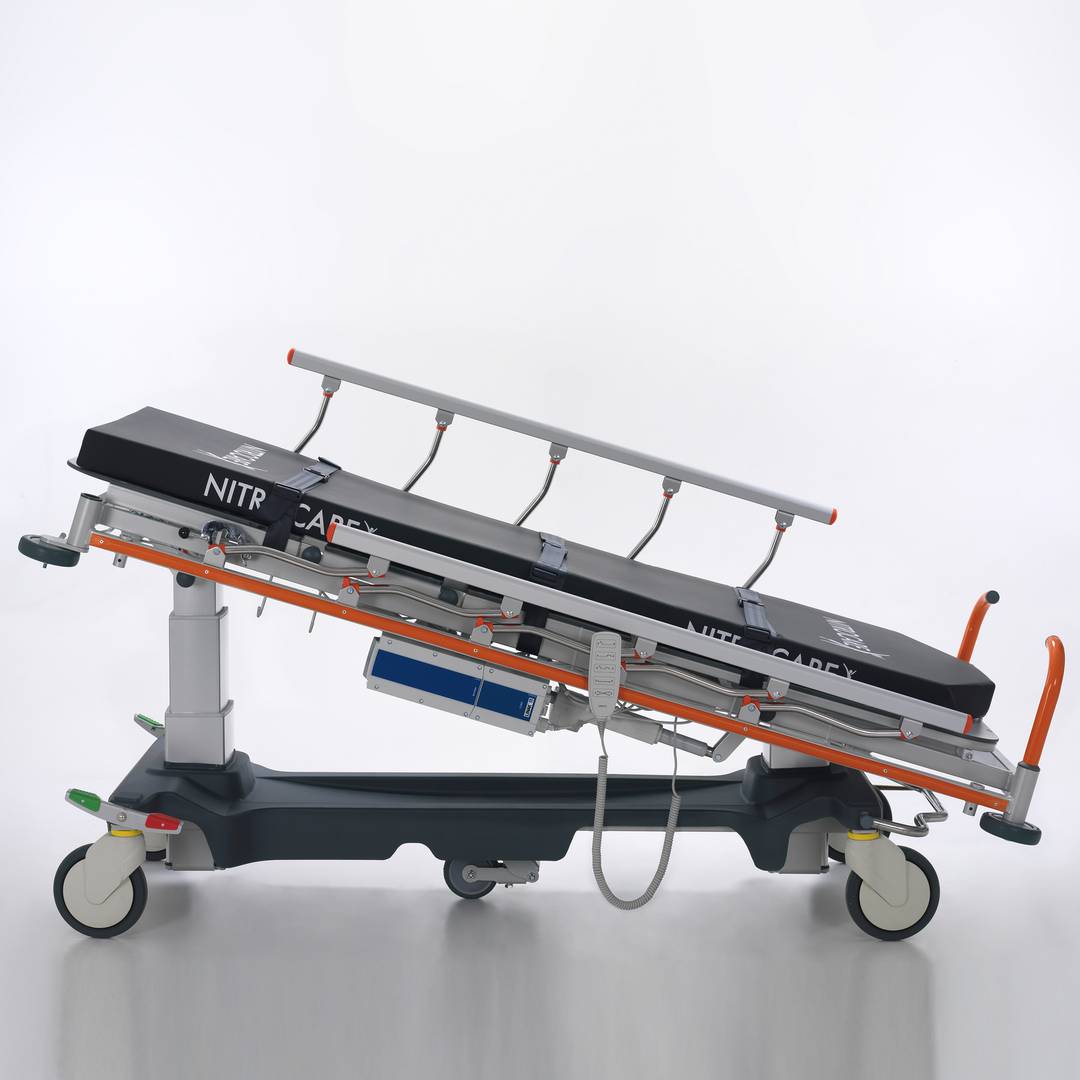Nitrocare SD14 è una barella mobile d'emergenza multifunzionale con regolazione motorizzata per l'assistenza medica e post-chiru