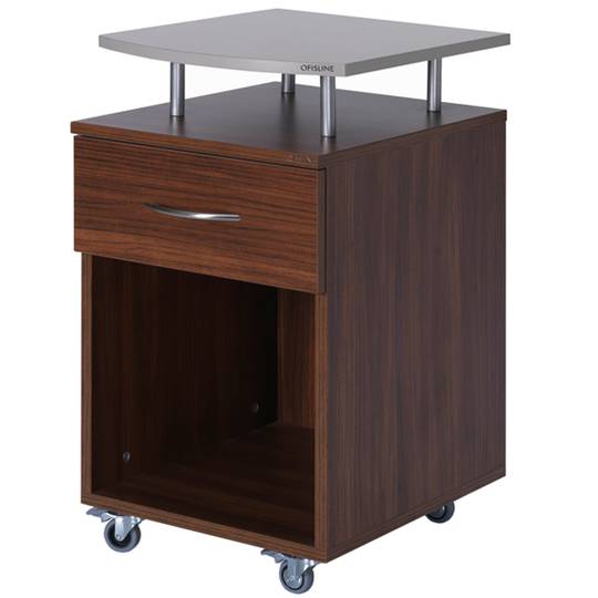 Mesa de cabeceira móvel para centros médicos com 1 gaveta e 1 prateleira Nitrocare DLHM 4522
