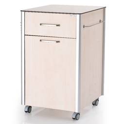 Mesita de noche móvil para centros médicos con minibar y 1 cajón Nitrocare OLHD 1007
