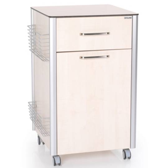 Mesa de cabeceira móvel para centros médicos com mini-bar e 1 gaveta Nitrocare OLHD 1007