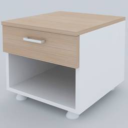 Mesita de noche para centros médicos con 1 cajón y 1 estante Nitrocare OLHD 1009
