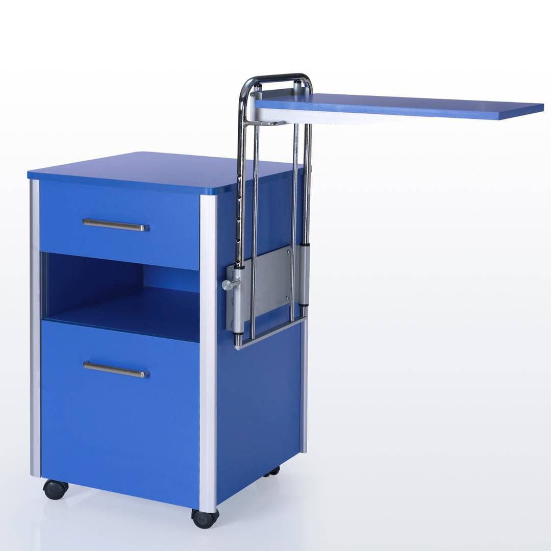 Mesa de cabeceira móvel para centros médicos com 1 mesa ajustável Nitrocare OLHD 1015