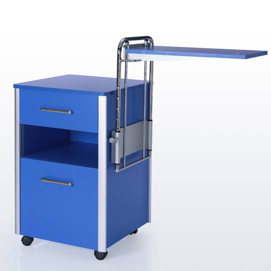 Mesa de cabeceira móvel para centros médicos com 1 mesa ajustável Nitrocare OLHD 1015
