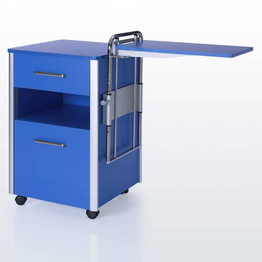 Mesa de cabeceira móvel para centros médicos com 1 mesa ajustável Nitrocare OLHD 1015