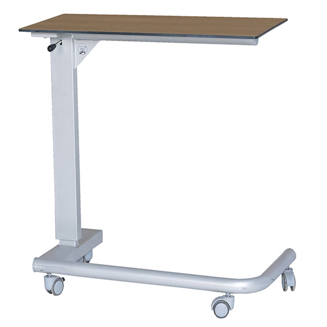 Mesa auxiliar de altura ajustable con ruedas para centros médicos Nitrocare BST-01