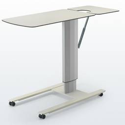 Nitrocare BST-07 in hoogte verstelbare bijzettafel met wielen en klaptafel voor medische centra