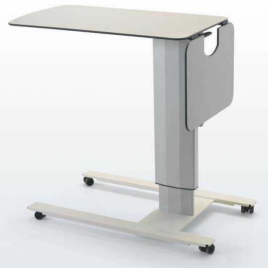 Mesa lateral Nitrocare BST-07 regulável em altura com rodízios e mesa dobrável para centros médicos