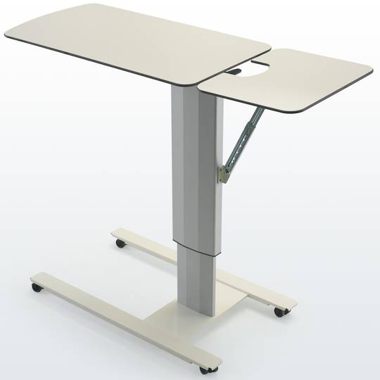 Mesa lateral Nitrocare BST-07 regulável em altura com rodízios e mesa dobrável para centros médicos