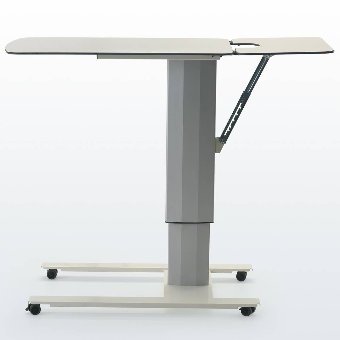 Mesa lateral Nitrocare BST-07 regulável em altura com rodízios e mesa dobrável para centros médicos