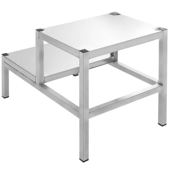 Repousa-pés auxiliar de aço inoxidável com 2 degraus da Masiamed MASIA EM0018