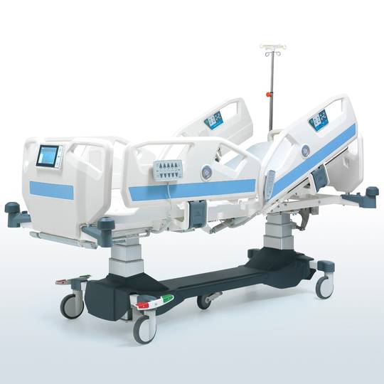 Barella ospedaliera per terapia intensiva quadrimotore Nitrocare HB 8000 D con display digitale e meccanismo di sollevamento