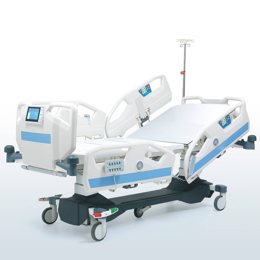 Barella ospedaliera per terapia intensiva quadrimotore Nitrocare HB 8000 D con display digitale e meccanismo di sollevamento