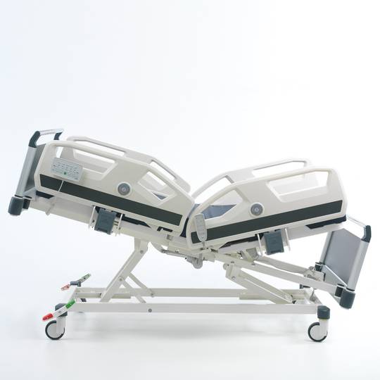 Cama de hospital de terapia intensiva Nitrocare HB 8140 C com quatro motores com haste IV e medidor de ângulo