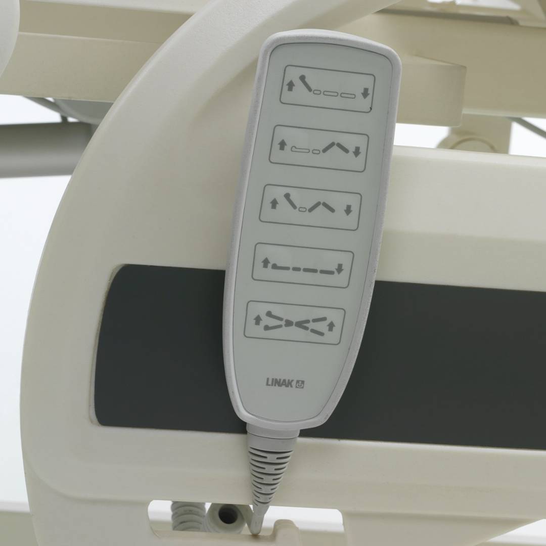 Cama de hospital de terapia intensiva Nitrocare HB 8140 C com quatro motores com haste IV e medidor de ângulo