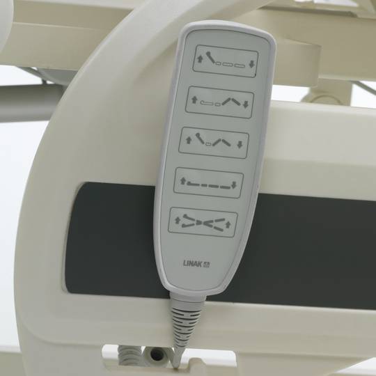 Cama de hospital de terapia intensiva Nitrocare HB 8140 C com quatro motores com haste IV e medidor de ângulo