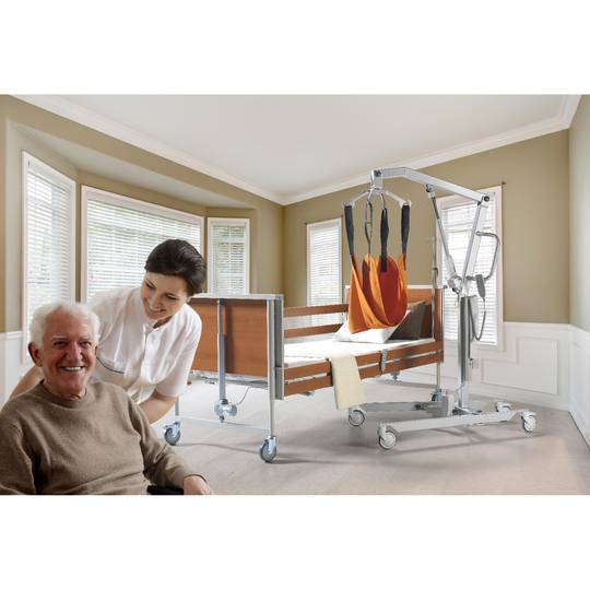 Lit de soins à quatre moteurs Nitrocare HB 7000 W avec télécommande et plan de couchage en métal