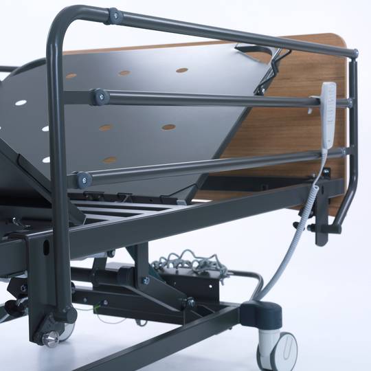 1200x2130 mm home care bed Nitrocare HB 7250 three-motor with hand control unit and metal lying surface