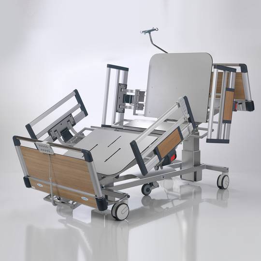 Nitrocare HB 6220 B four-motor hospital bariatric patient bed with HPL lying surface
