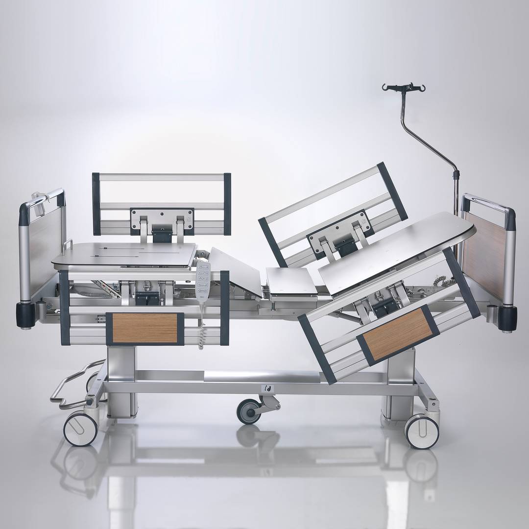 Nitrocare HB 6220 B four-motor hospital bariatric patient bed with HPL lying surface