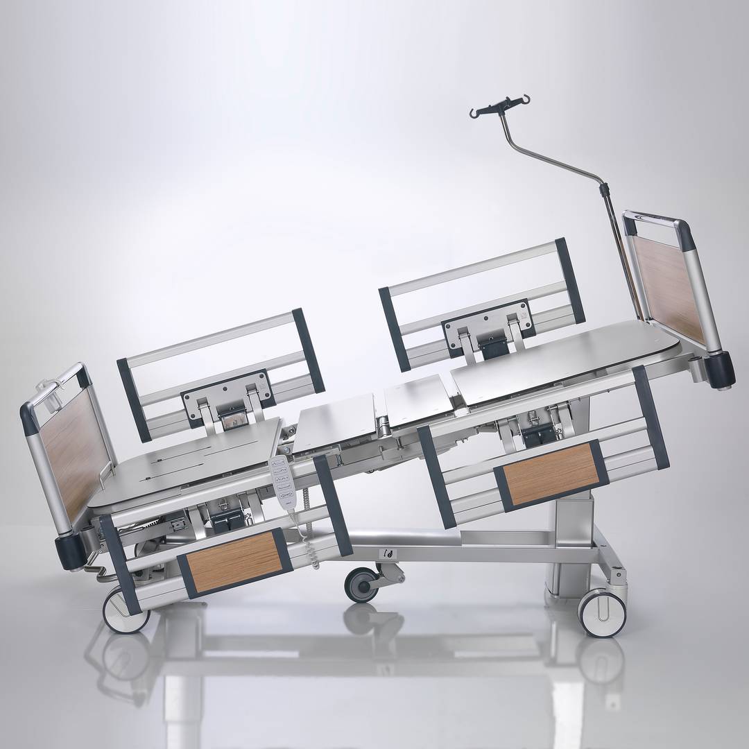 Nitrocare HB 6220 B four-motor hospital bariatric patient bed with HPL lying surface