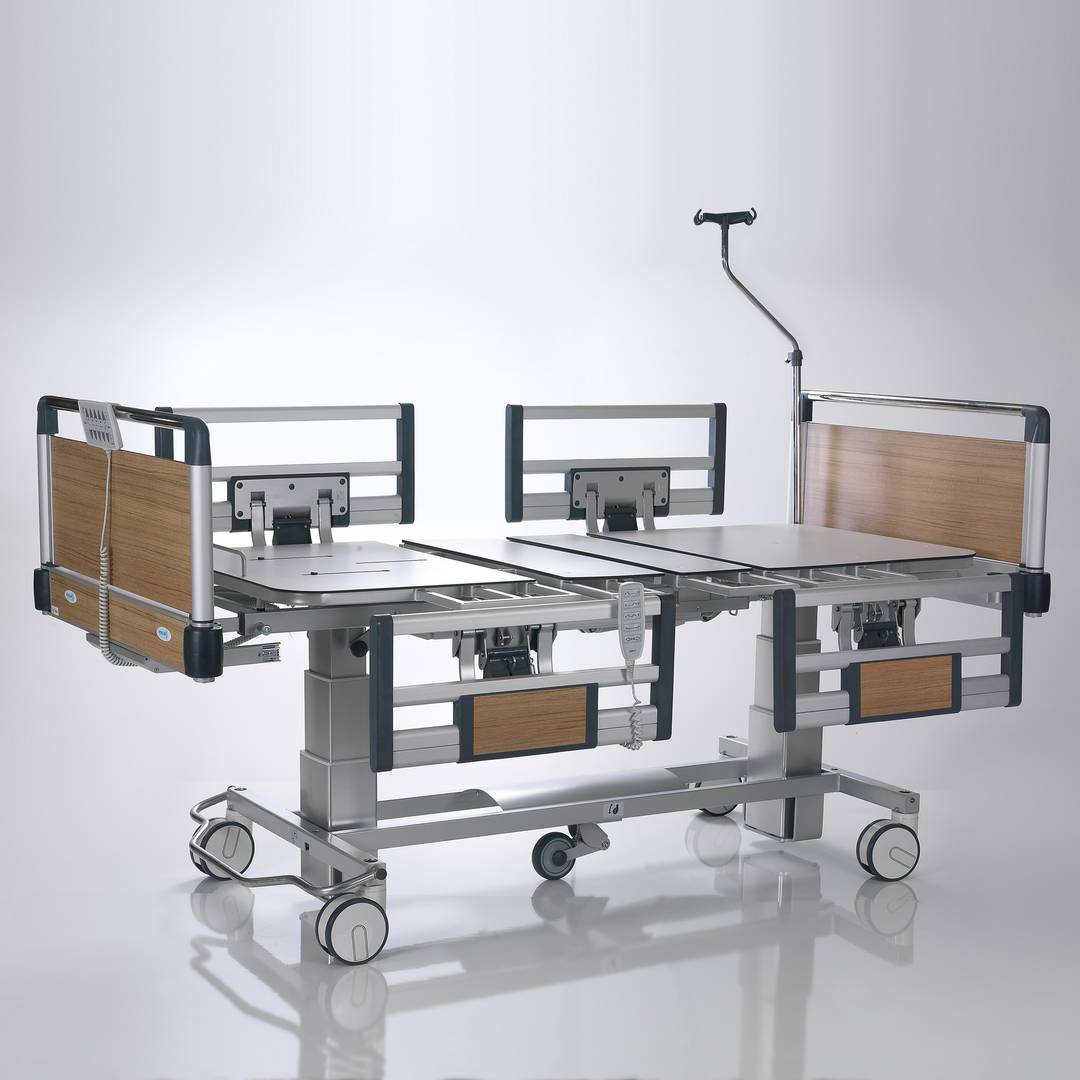 Nitrocare HB 6220 B four-motor hospital bariatric patient bed with HPL lying surface
