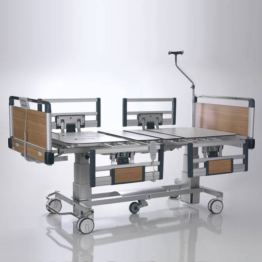 Nitrocare HB 6220 B four-motor hospital bariatric patient bed with HPL lying surface