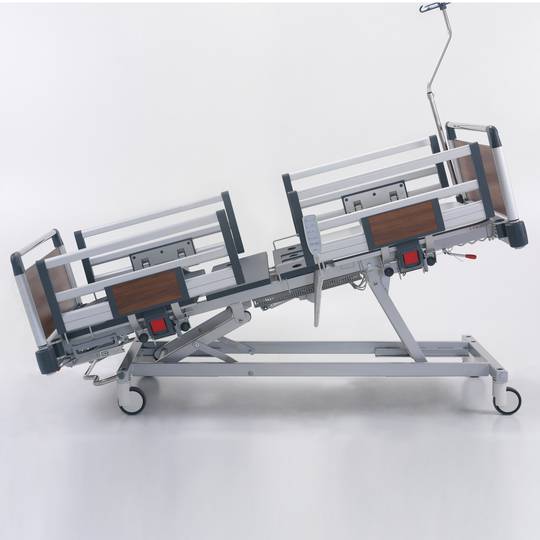 Four motor Nitrocare HB 4230 patient hospital bed with ABS lying surface