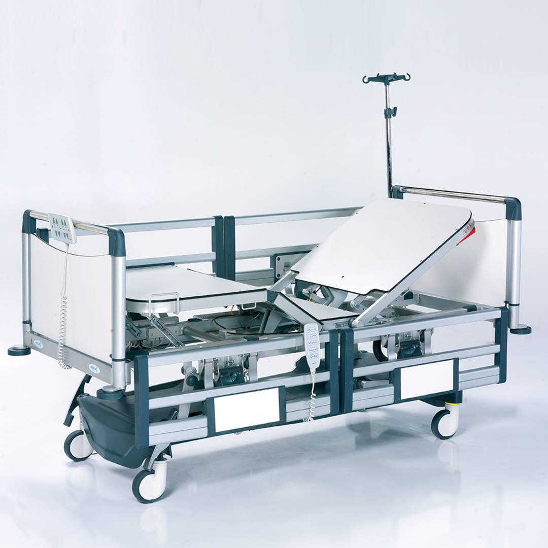 Nitrocare HB 4430P four-motor intensive care pediatric hospital bed with HPL aluminum lying surface