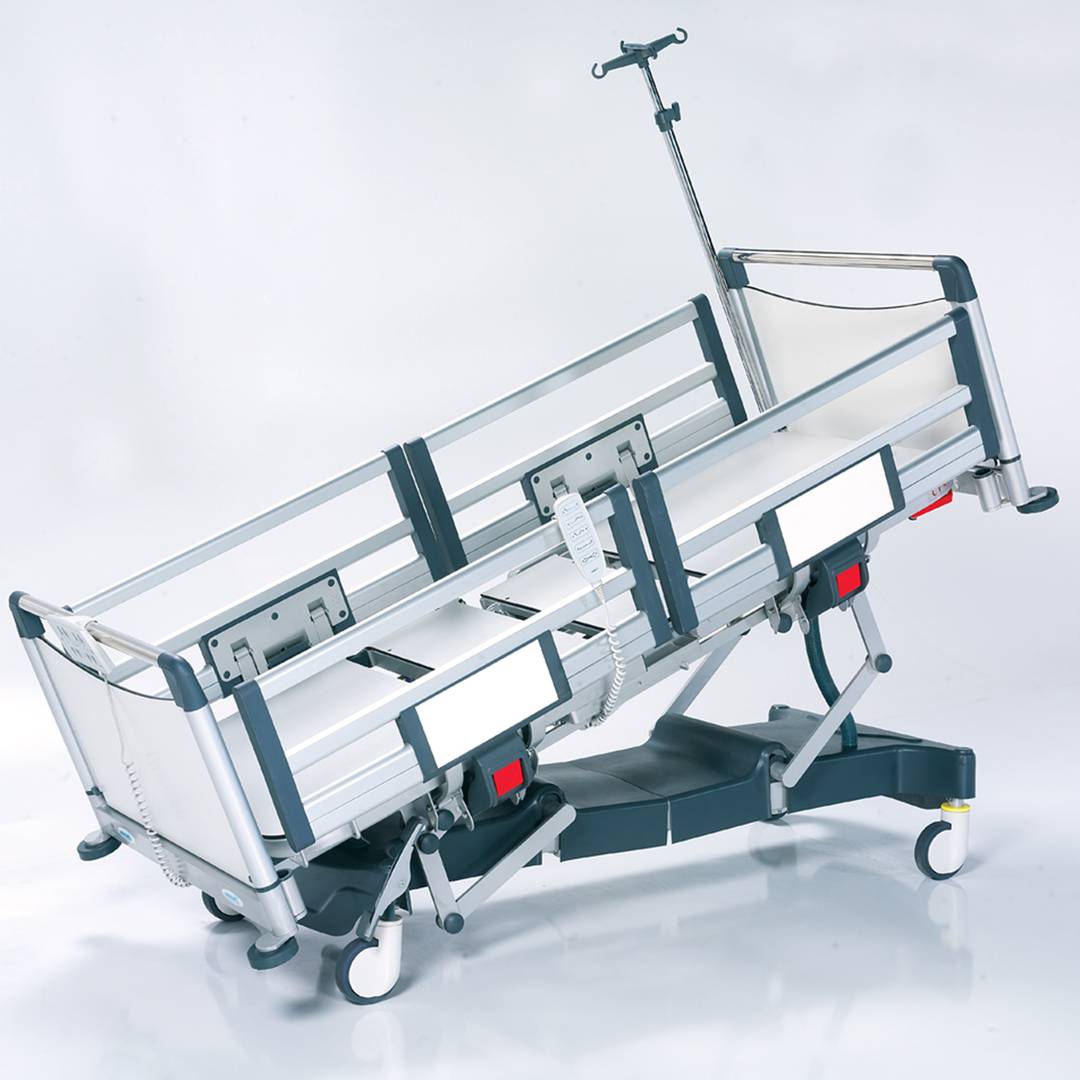 Nitrocare HB 4430P four-motor intensive care pediatric hospital bed with HPL aluminum lying surface