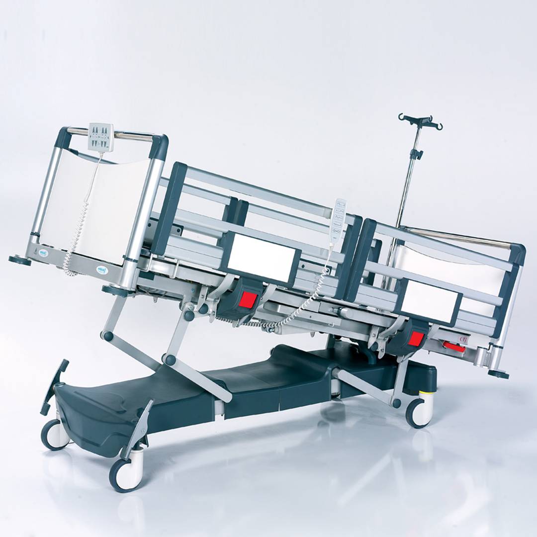 Nitrocare HB 4430P four-motor intensive care pediatric hospital bed with HPL aluminum lying surface