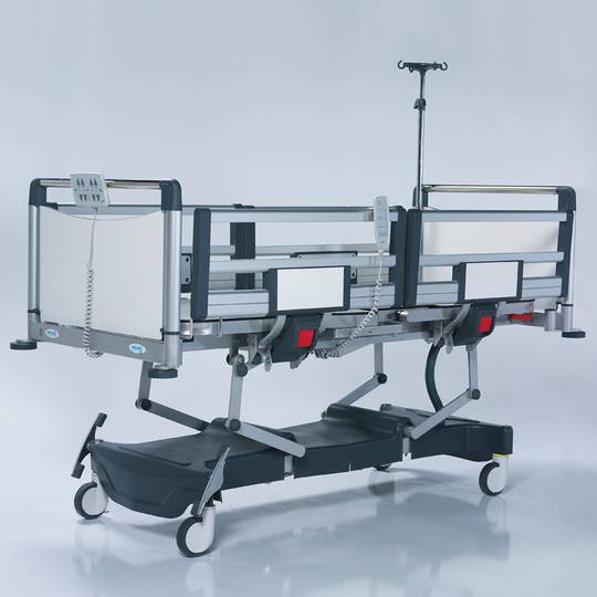 Nitrocare HB 4430P four-motor intensive care pediatric hospital bed with HPL aluminum lying surface