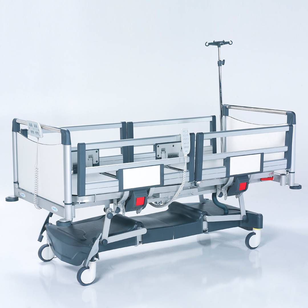 Nitrocare HB 4430P four-motor intensive care pediatric hospital bed with HPL aluminum lying surface